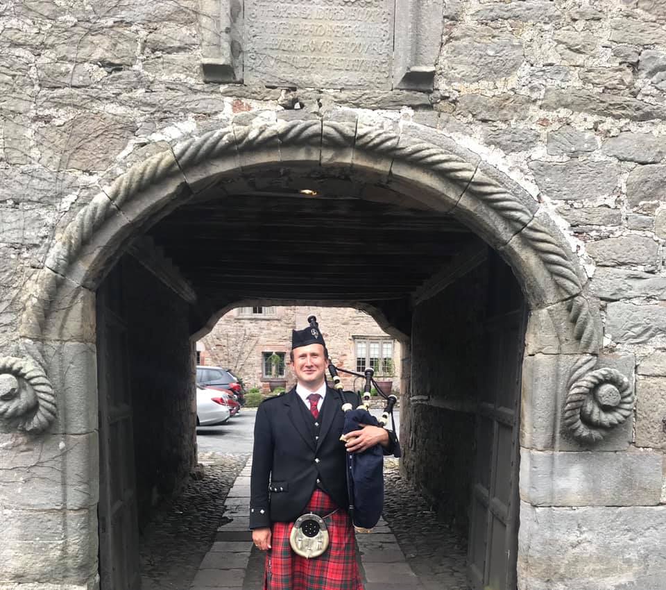 Wedding Bagpipes at Askham Hall, near Penrith Scottish Bagpiper